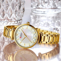 2021  CURREN Women Watches Top Brand Luxury Japan Quartz Movement Stainless Steel Waterproof Wristwatches relogio mujer