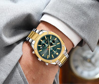 CURREN Stainless Steel Watch with Timer Calendar Luminous Hands And Stainless Steel Bracelet