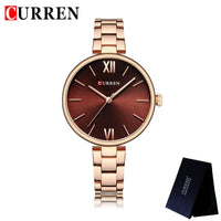 CURREN Fashion Women Watches Top Brand Luxury Lady Girl Wristwatch Rose Gold Stainless Steel Bracelet Classic Female Clock 9017