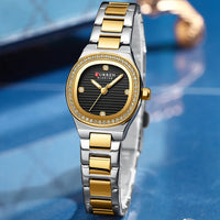 CURREN Luxury Brand Simple Style Quartz Watch for Women NEW Dress Ladies Wristwatches with Rhinestones