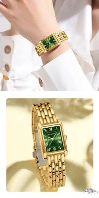 CURREN Luxury Ladies Fashion Quartz Watch Simple Scale Square Quality Women Watches Business Stainless Steel Folding Clock