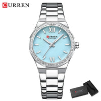 CURREN Women's Quartz Watch - Elegant Slim Stanless Steel Wristwatch Waterproof Luminous Hands Watch for Ladies