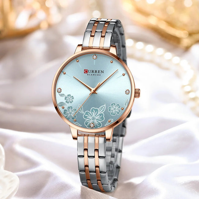 CURREN 9068 Fashion Women Watches Stainless Steel strap Ultra Thin Quartz Watch Woman Romantic Clock Women Watches Montre Femme