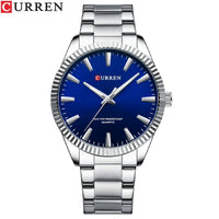 CURREN 8425 Neutral Round Baton-marked Stainless Steel Watch, Water-resistant Business Men's Wristwatch