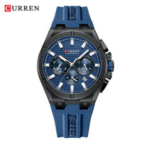 CURREN Luxury Man Wristwatch Chronograph Date Waterproof Rubber band Casual Quartz Men's Watches Sports Male Clock Reloj
