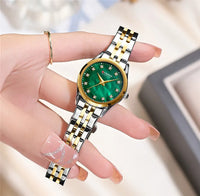 CURREN 9111 Luxury Women's Quartz Watch Ultra-Thin Waterproof Small Dial Watch with Rhinestone Embellishments