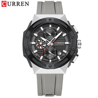 CURREN 8462 Top Luxury Quartz Men's Watch Silicone Strap Multifunctional Timing Code Classic Luminous Waterproof Men's Watch