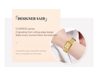 CURREN Luxury Ladies Fashion Quartz Watch Simple Scale Square Quality Women Watches Business Stainless Steel Folding Clock