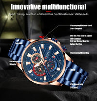 CURREN 8415 Men Luminous Watch Reloj Hombre Simple Multifunctional Quartz Watch Sport Stainless Steel Strap Business Waterproof