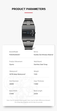 POEDAGAR Fashion Luxury Man Watch Waterproof Watch For Men Casual Stainless Steel Sports Military Men's Quartz Watches Reloj+Box