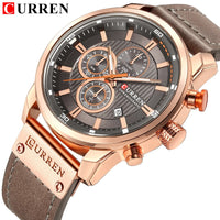 CURREN 8291 Mens Quartz Chronograph Watch Casual Leather Military Sport Fashion Gentleman Wristwatch