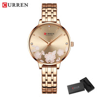 CURREN 9068 Fashion Women Watches Stainless Steel strap Ultra Thin Quartz Watch Woman Romantic Clock Women Watches Montre Femme