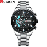 CURREN 8402 Men's Stainless Steel Watch Creative Fashion Luminous Dial with Chronograph Leisure Luxury Men's Watch Reloj Hombre