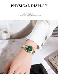 CURREN 9094 Small Dial Quartz Watch for Ladies, Waterproof Round Minimalist Wristwatch with Stainless Steel Strap