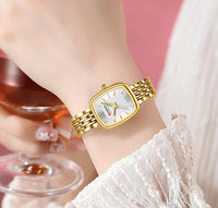 CURREN Brand Rectangle Ultrathin Nordic Bauhaus Simple Design Japan Quartz Lady Fashion Stainless Steel  Watches for Women