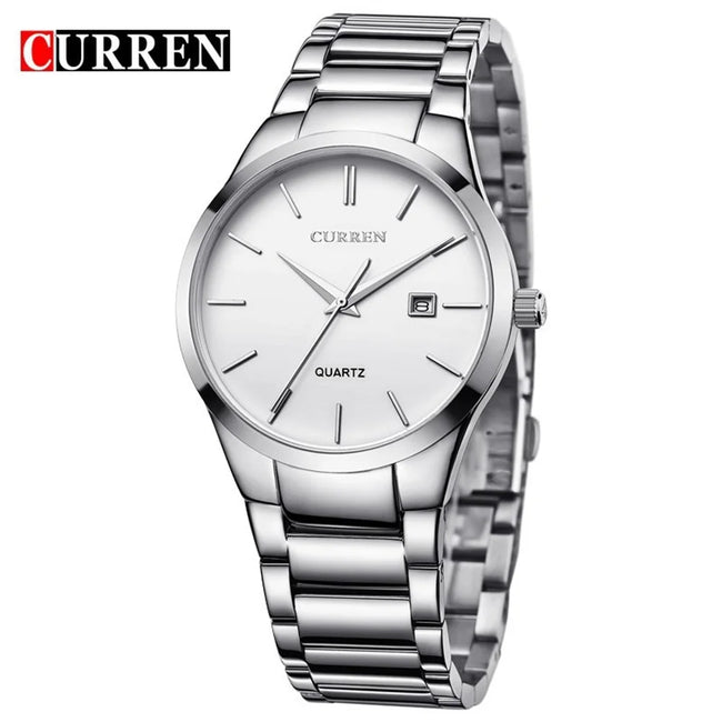 CURREN 8106 Men's Watch Waterproof Top Brand Luxury Calendar Fashion Male Clock Stainless Steel Sport Men Wristwatch