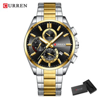CURREN Men's Quartz Chronograph Watch with Luminous Hands,Auto Date Stainless Steel Band, Precision Style Wristwatche Waterproof