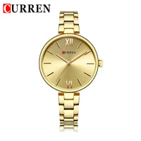 CURREN Fashion Women Watches Top Brand Luxury Lady Girl Wristwatch Rose Gold Stainless Steel Bracelet Classic Female Clock 9017