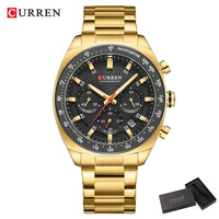 CURREN High Quality Men's Luxury  Fashion Quartz Watch Men Round Business Student Sport Waterproof Glow Clock