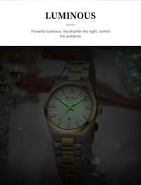 CURREN Luxury Quartz Watch for Women Elegant Stainless Steel Women's Watches Luminous Waterproof Date Wristwatch Ladies Gift