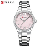 Women's Watch CURREN 2025 Romantic Luxury Dial with Rhinestones Stainless Steel Band Slim Wristwatch for Ladies Waterproof