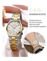 CURREN Luxury Quartz Watch for Women Elegant Stainless Steel Women's Watches Luminous Waterproof Date Wristwatch Ladies Gift