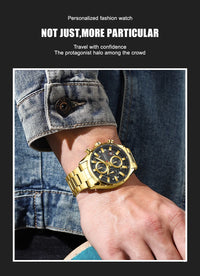CURREN Luxury Men's Chronograph Watch Quartz Movement Stainless Steel Band with 43mm Dial Fashion Sports Wristwatch