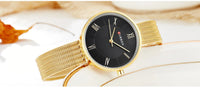 CURREN 9020 Small Dial Quartz Watch for Ladies, Waterproof Elegant Mesh Strap Fashion Wristwatch