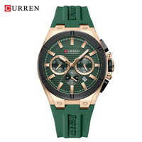 CURREN Luxury Man Wristwatch Chronograph Date Waterproof Rubber band Casual Quartz Men's Watches Sports Male Clock Reloj
