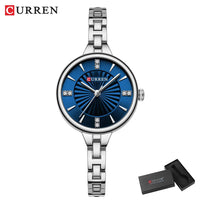 Ladies small dial chain watch waterproof round simple for women Simple Romantic Rhinestone Dial with Stainless Steel Bracelet