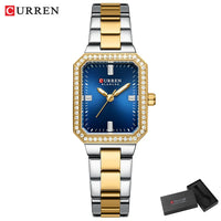CUREEN New Luxury Lady's Watches Elegant Waterproof Quartz Watch Rectangular Dial Female Clock Gold