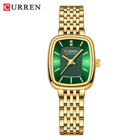 CURREN Fashion Rectangular Ladies Watches New Quartz Waterproof Stainless Steel Strap Wristwatch for Women
