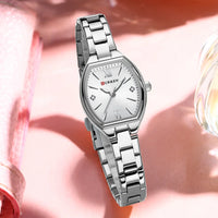 CURREN Fashionable Barrel-Shaped Simple Elegant Quartz Watch Women's Elastic Band Retro Women's Watch