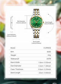 CURREN Luxury Women Watches Fashion Casual FemaleLadies Stainless Steel Quartz Wristwatches Life Waterproof Girlfriend Gift