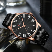Curren 8422 Men's Minimalist Roman Numeral Quartz Watch, Water-resistant Round Business Wristwatch