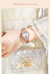 CURREN Top Brand Ladies Watch Elegant Stainless Steel Bracelet Simple Waterproof Ladies Business Watch Relogio Feminino