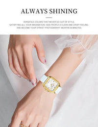 CURREN 9113 Stylish Ladies' Quartz Watch, Waterproof Square Small Dial Wristwatch with Sleek Design for Daily Wear