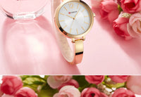 CURREN 9012 Casual Quartz Watch for Ladies, Waterproof Stylish Integrated Stainless Steel Bangle Wristwatch