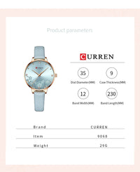 CURREN Watches for Woman Fashion Waterproof Clock Top Brand Luxury Creative Romantic Flower Dial Wristwatch Gift 9068
