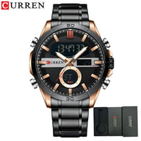 CURREN Sport Men Watch Top Brand Luxury Military Business Male Clock Gold Stainless Steel Quartz Digital Man Wristwatch 8384