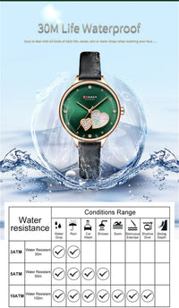 CURREN 9077 Ultra-thin Quartz Watch for Ladies, Waterproof Minimalist Small Dial Round Wristwatch