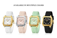 CURREN 9113 Women's square small dial watch waterproof quartz watch silicone watch strap fashionable and simple wristwatch