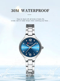 CURREN Women Elegant Watch Stainless Steel Casual Fashion Dial Digital Ladies Watches Quartz Wristwatch Reloj Mujer Girls Clock