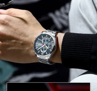 CURREN Men's Quartz Chronograph Watch with Luminous Hands,Auto Date Stainless Steel Band, Precision Style Wristwatche Waterproof