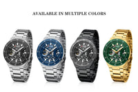 CURREN Skeleton Hollow Dial Automatic Mechanical Watch for Men 42mm Stainless Steel Band Business Sport Wristwatch with Luminous
