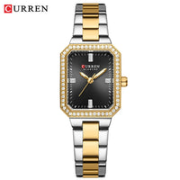 CUREEN New Luxury Lady's Watches Elegant Waterproof Quartz Watch Rectangular Dial Female Clock Gold
