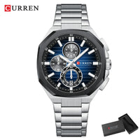 CURREN Luxury Business Wristwatch Stainless Steel Quartz Sport Chronograph Clock Fashion Male Watch Ideal Present for Daily