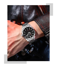 CURREN 8452 Men Quartz Watch Simple Fashion Leisure Business Clock Black Silvery Stainless Steel Strap Wristwatch for Male