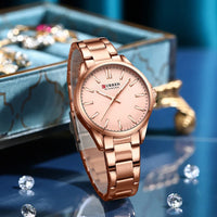 CURREN New Watch Women Fashion Casual Stainless Steel Watches Simple Ladies Round Dial Quartz Wristwatches Clock Reloj Mujer