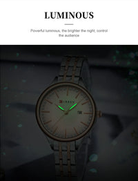 CURREN Women Watch Top Brand Luxury Lady Girl Wristwatch Elegant Stainless Steel Bracelet Waterproof Casual Female Clock 9099